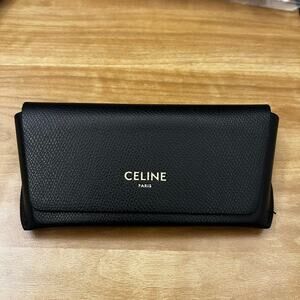 CELINE Paris BLACK AUTHENTIC SUNGLASSES EYEGLASSES CASE ONLY Gold Lettering